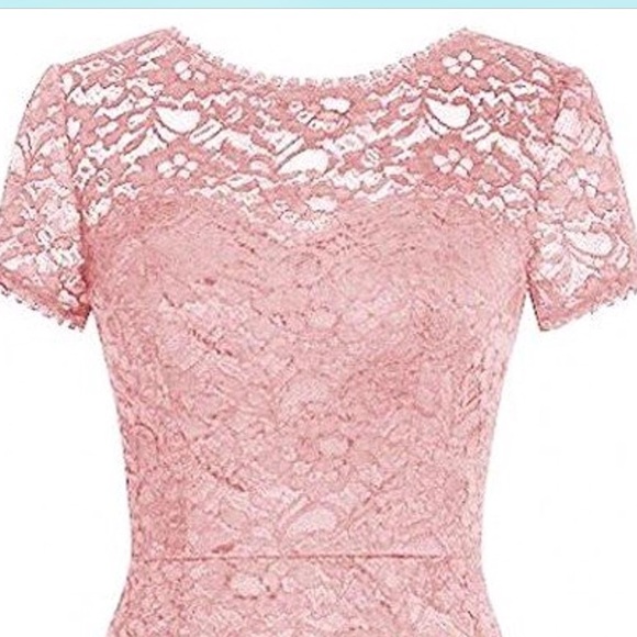 Blush lace full length dress - Picture 2 of 6